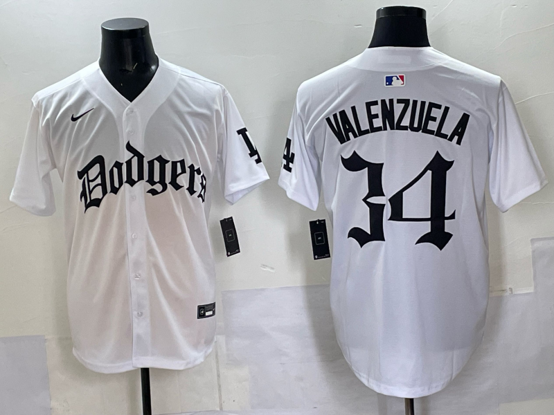 Men Los Angeles Dodgers  #34 Valenzuela white Nike 2025 MLB jersey 002->new york yankees->MLB Jersey